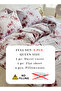Queen size 6pc duvet cover set featuring a Sakura Dusty Pink print on a white background 200X230cm. - 2