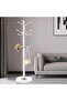 Metal Coat Rack Stand, Modern Freestanding Coat Rack with Natural Marble Base, White Coat Racks and