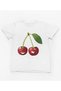 Stil-X Cheerful Cherries Printed Cycling Collar 100% Cotton Girl's Tshirt White,Yellow,Red,Black