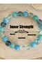 MULTI 18cm Emotional Healing and Inner Strength Fluorite, Aquamarine and Amazonite 8mm Stone Bracele - 7