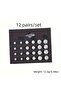 MULTI 12 Pairs Eight Claw Glass Water Diamond Earrings, Versatile Flower Artificial Crystal Card Ear - 5