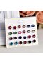 MULTI 12 Pairs Eight Claw Glass Water Diamond Earrings, Versatile Flower Artificial Crystal Card Ear - 3