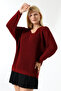 Women's Oversize V-Neck Knitwear Sweater - 7