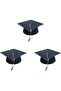 Graduation Cap with Gold Tassel, Classic Black, Pack of 3