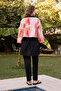 Women's Hijab Pink Brush Printed Full Covered 3 Piece Swimsuit Set - 7