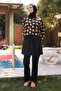 Women's Hijab Fresh Slice Fruit Printed Full Covered 3 Piece Swimsuit Set - 4