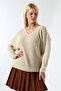 Women's Oversize V-Neck Knitwear Sweater - 6