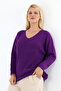 Women's Oversize V-Neck Knitwear Sweater - 6
