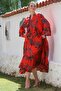 Pomegranate Judge Collar Ruffle Sleeve Button Skirt Ruffle Allover Printed Woven Dress 130 58 - 7