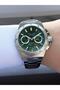 Function Men's Wrist Watch – Green Chronograph Dial, Calendar, Silver Metal Band - 2