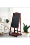 FFD Premium Wooden A-Frame Chalkboard Stand - Blackboard with Rustic Wooden Frame, Shelf, and Ea