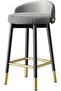 Bar Stools with Backrest Kitchen High Stools with Gold Metal Footrest Round Seat Counter Chair for L - 2