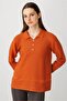 Women's Polo Neck Blouse Orange - 4