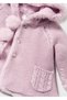 Winter Baby Girl Knitted Fur Cardigan Jacket Lilac - 4
