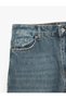 Regular Waist Straight Fit Buttoned Cotton Straight Leg Jean Trousers - Straight Fit Jean - 7