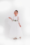 Girls' Evening Dress with Bag Gift and Score Flower Detail (8-11 Years) - 3