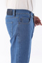 Men's Cotton High Waist Loose Blue Baggy Jeans - 5