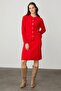 Women's O-Neck Metal Button Aphrodite Short Knitwear Jacket Y.Red - 6