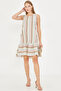 Women's Cream Patterned Sleeveless Skirt Ruffle Dress Arm-22K001142 - 5