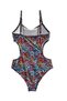 Girl's Multicolored Ruffled Side Cut Detailed Swimsuit - 4