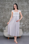 Women's Gray Lace Summer Special Design 100% Cotton Maternity Nightgown - 5