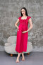 Women's Fuchsia Lace Summer Special Design 100% Cotton Maternity Nightgown - 2