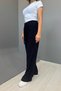 Women's Jacquard Casual Lace-Up Trousers - Dark Blue - 3