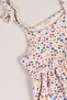 Strappy Floral Printed Waffle Girl's Dress - 3