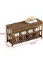 FFD Elegant Bamboo Shoe Rack Bench – 2-Tier Storage Seat with Cushion – Modern Entryway Cabinet - 3