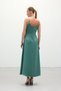 Rochie lungă din satin cu bretele - mentă - 8