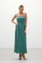 Rochie lungă din satin cu bretele - mentă - 5