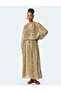 Ethnic Patterned Beaded Oversized Ruffled V-Neck Blouse - 2