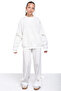 Ecru Slit Leg Bow Detailed Girl's 2-Piece Tracksuit Set 21213