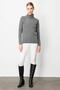 Women's Full Turtleneck Sleeve Beaded Wool Sweater Smoked - 5