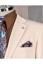 Italian Style Slim Fit Bag Pocket Men's Jacket Beige T13740 - 4