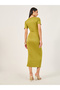 Twist Front Solid Bodycon Dress - 5