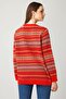 Women's Crew Neck Complete Jacquard Wool Sweater Coral - 3