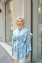 Women's Tie Dye Pattern Lilyum Shirt Blue - 3
