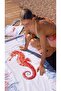 Beach Towel Seahorse Patterned (with Special Bag) 70X150 cm - 2