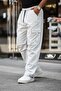 Baggy Pants with Cargo Pockets, Adjustable Drawstring, Casual Cut Parachute Pants Gray - 2