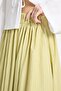 Oil Green Striped Unlined Poplin Long Skirt with Elastic Waist 29277 - 7