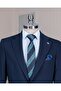 Italian Style Slim Fit Mono Collar Men's Single Jacket Navy Blue T14377 - 2