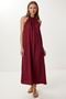 Halter Neckline Summer Long Dress Lfg0011 Bordo - 3