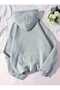 Guitar Instrument Printed Hooded Pocket Gray Sweatshirt with Wool Inside - 2