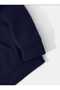 Paw Heart Printed Hooded Pocket Inside Wool Navy Blue Sweatshirt - 3
