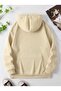 Slay All Day Printed Hooded Beige Sweatshirt with Pocket and Wool Inside - 2
