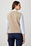 Women's Crew Neck Pocket Top Floral Embroidered Wool Sweater Mink - 3
