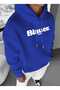 Blauer Usa Printed Hooded Pocket Cotton Cobalt Blue Sweatshirt