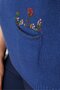 Women's Crew Neck Pocket Top Floral Embroidered Wool Sweater - 5