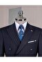 Italian Style Wool Blended K Double-Breasted Jacket Pants Suit Navy Blue T14322 - 6